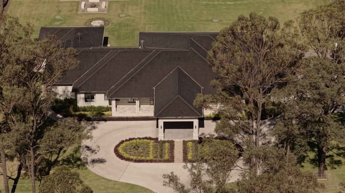 Side elevation of the home in daylight